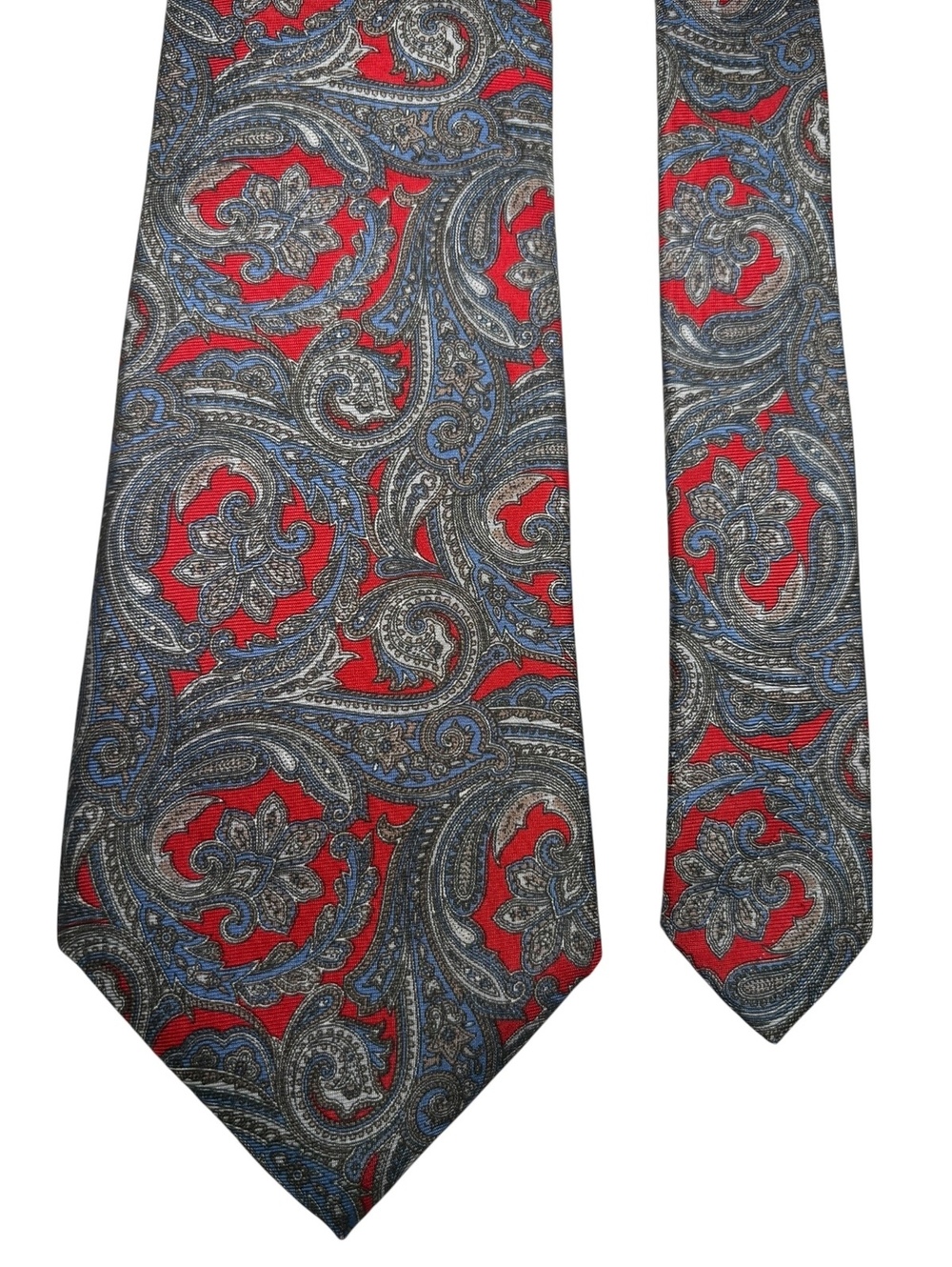 Christian Dior Silk Red Blue Paisley Men's Designer Tie
